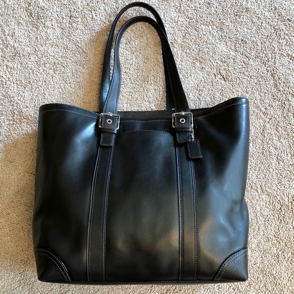 Coach Handbags - Coach Large Black Leather Tote